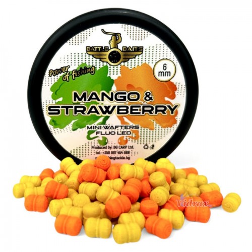 Пушещи Дъмпели Mini Wafters Fluo Led 6 мм Mango & Strawberry (манго и ягода) BB0751 - Battle Baits